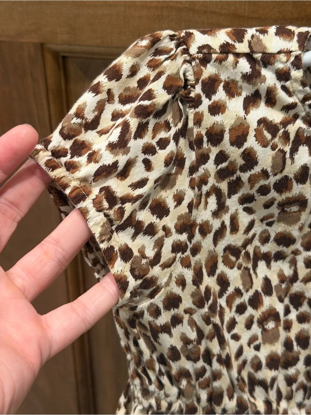 Old Navy Toddler Girl's Leopard Print Summer Dress in Brown and Cream, Size 2T